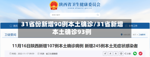 31省份新增90例本土确诊/31省新增本土确诊93例