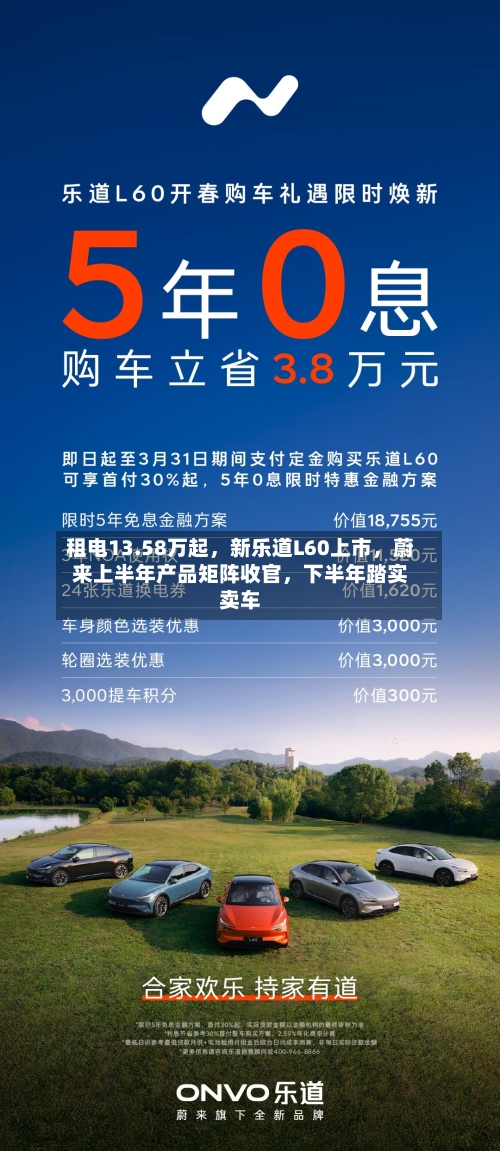 租电13.58万起，新乐道L60上市，蔚来上半年产品矩阵收官	，下半年踏实卖车-第2张图片