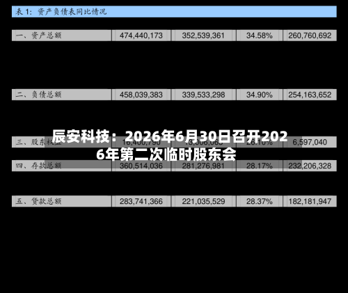 辰安科技:2026年6月30日召开2026年第二次临时股东会